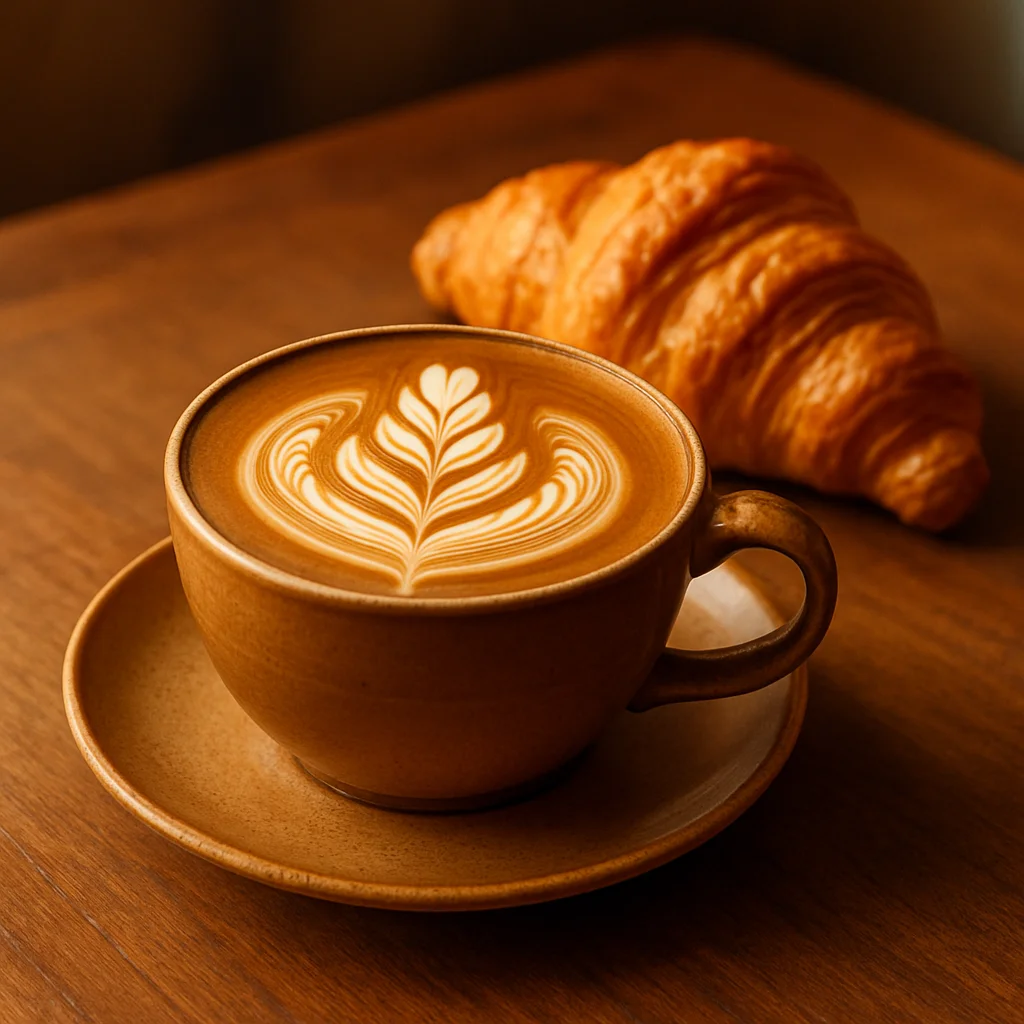 本日の新メニュー。自家焙煎ラテ